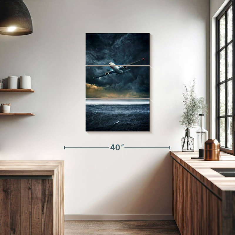 Mehar Stormy Plane Flight, 38" H x 24" W
