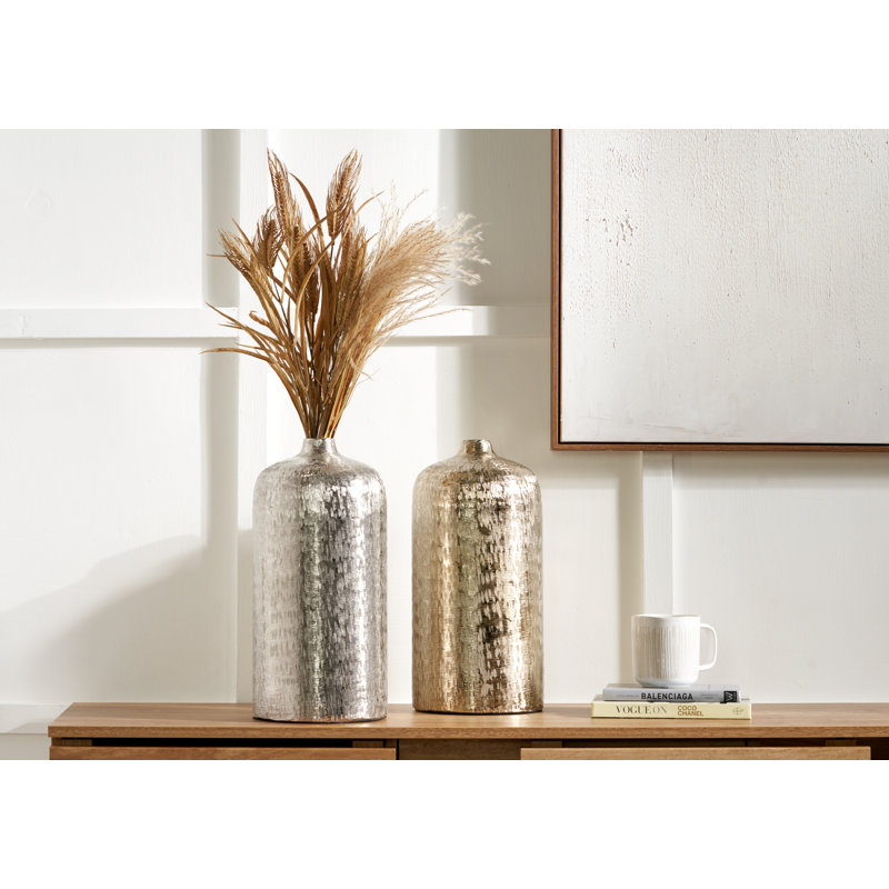Handmade Aluminimum Table Vase, Gold