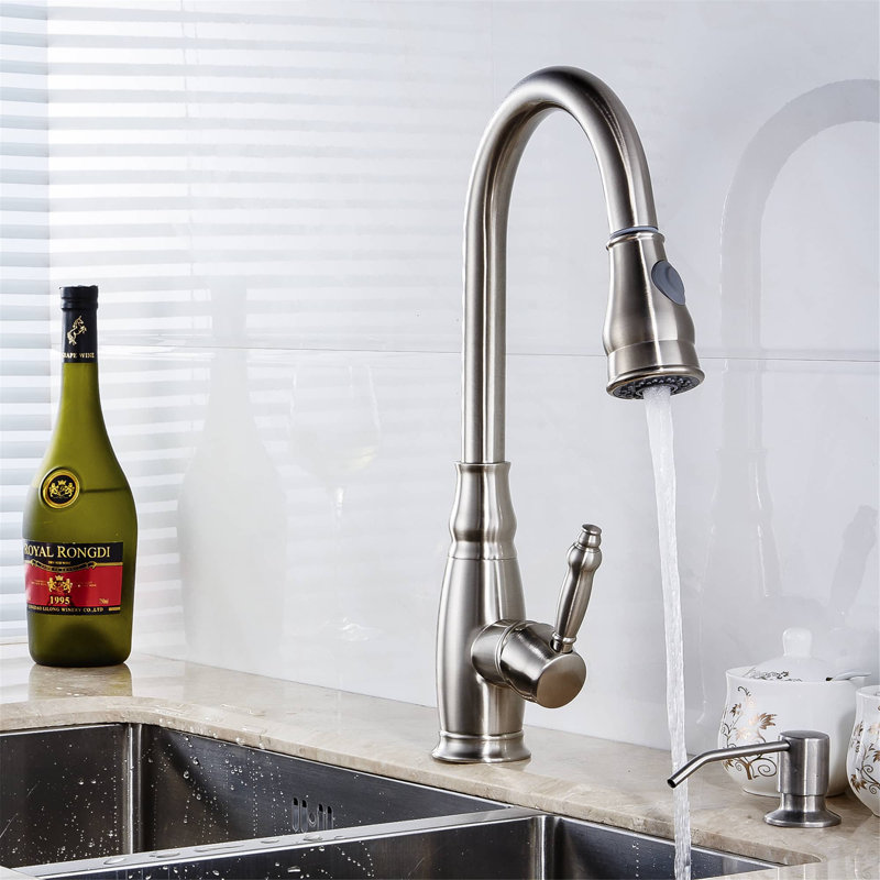 AWZTOO Kitchen Faucet, Brushed Nickel