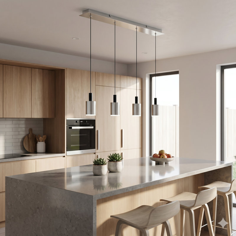 Essoura 4 - Light Kitchen Island Pendant, Black/Nickel