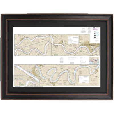 Mississippi River - New Orleans To Baton Rouge | Nautical Chart | Framed Print