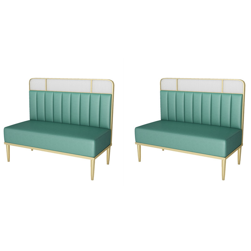 Banc rembourré en similicuir Light Luxury, Turquoise