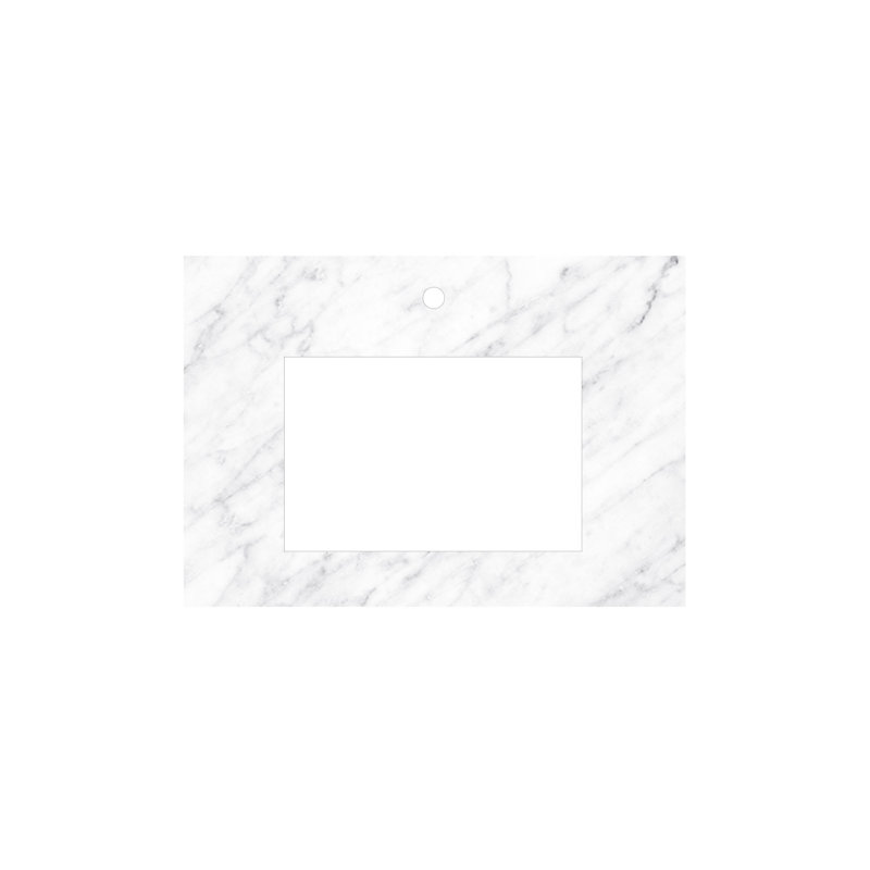 31" Single Bathroom Vanity Top in Carrara, Single