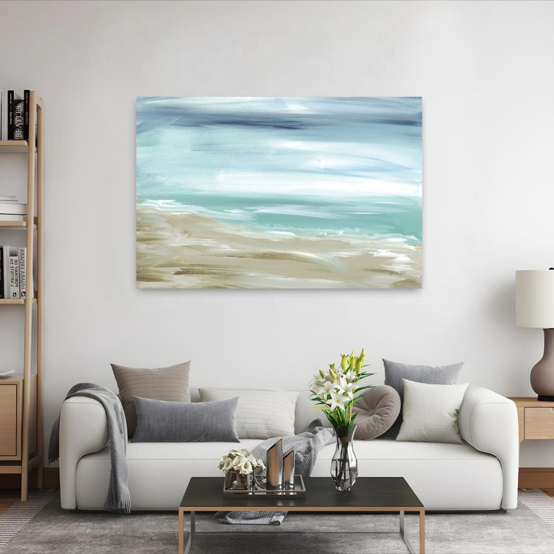 Beachscape I Abstract Contemporary Beach Landscape Wall Art Print, 101.6cm H x 152.4cm W