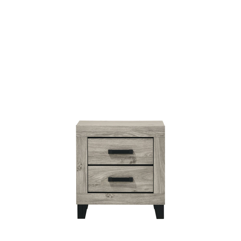 Elegant Grey Bedroom Nightstand - Drawer Construction, Stylish And With Quality Materials Particle Board, , , Paper Veneer Combined