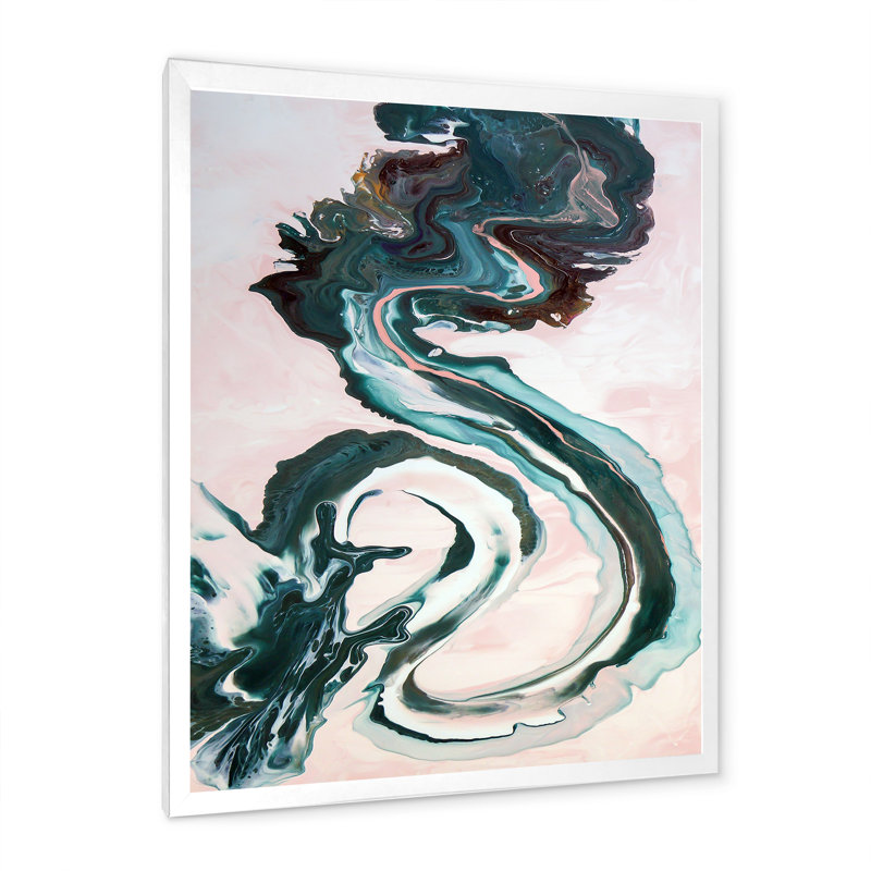 «Luxury Emerald River», art sur toile, L 30 po x H 40 po, Toile à cadre flottant blanc