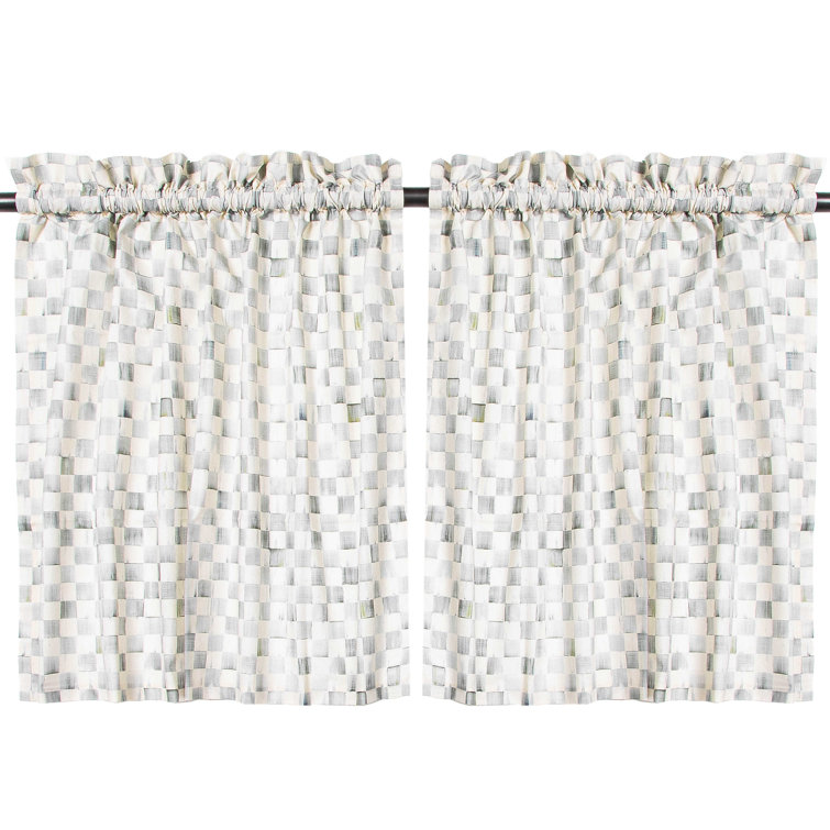 MacKenzie Childs Sterling Check® Cafe Curtains | Wayfair