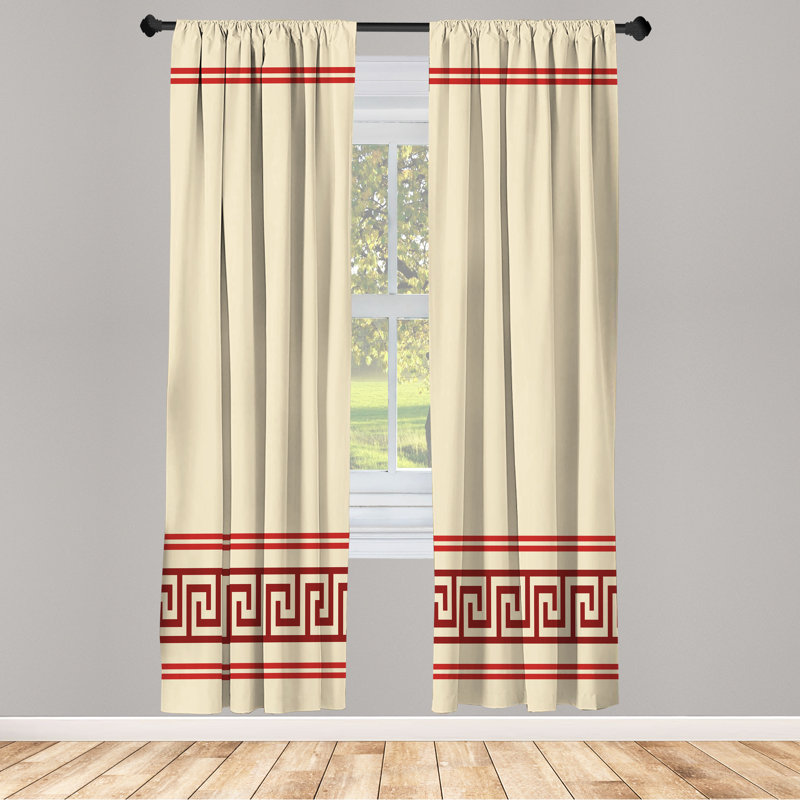 Semi Sheer Curtain Pair, 28" W x 63" L, Champagne Red/Burgundy
