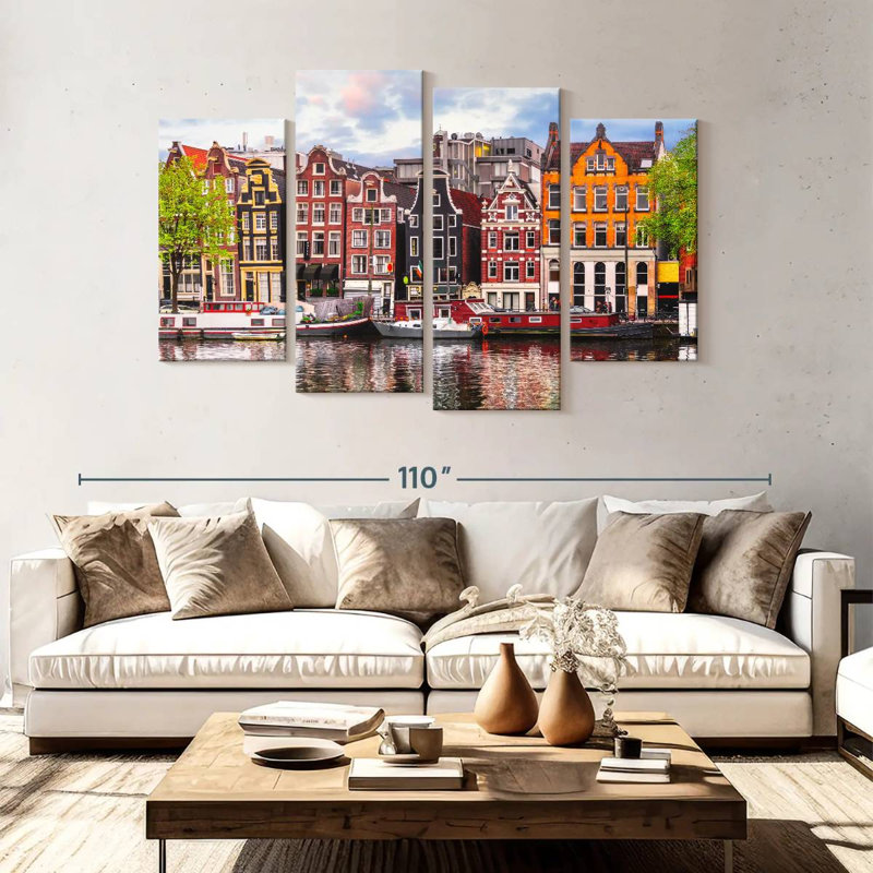 Maisons de canal Nicci Amsterdam, H 54 po x l 84 po