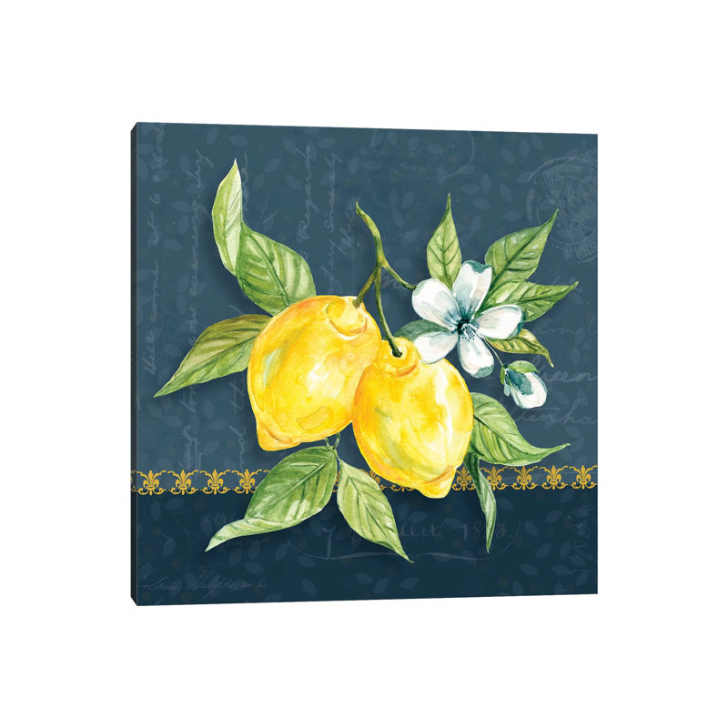 Blue Lemon Squeeze II by Carol Robinson - Print on Canvas, 30.48 cm H x 30.48 cm W, Wrapped Canvas