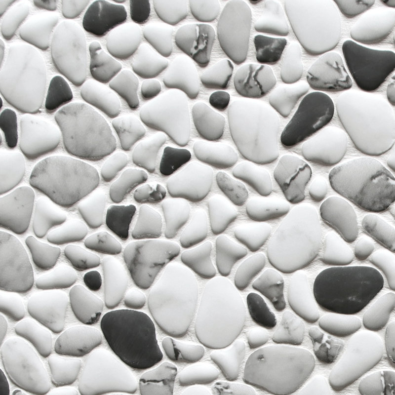 Carreau de mosaïque en verre 12 po x 12 po River Rocks