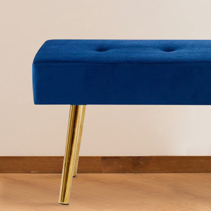 Banc long avec banc et tabouret, Bleu très foncé