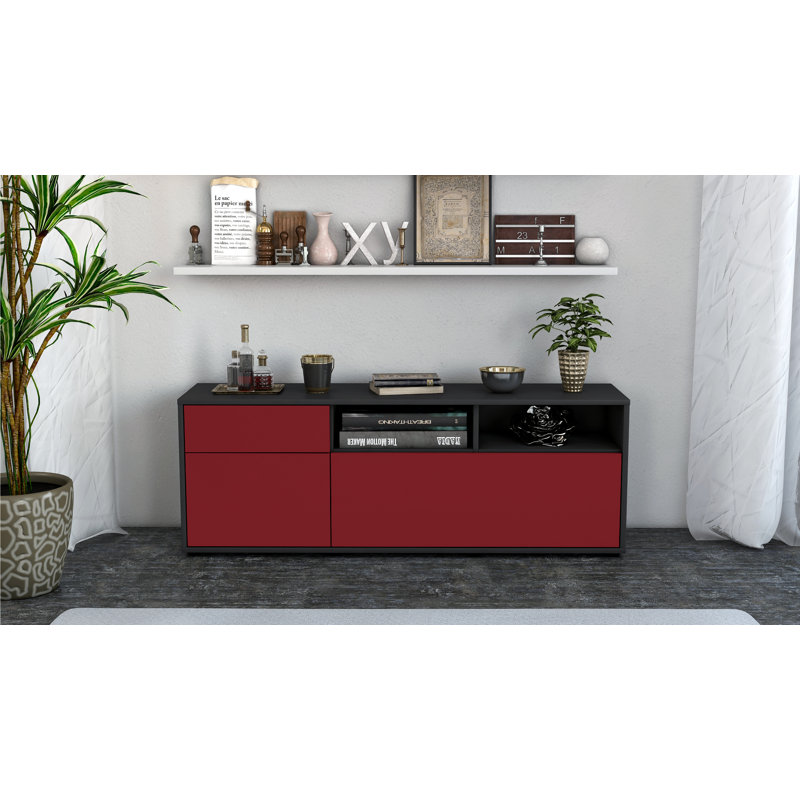 Wycoff TV Stand for TVs up to 60", Red / Matte Anthracite