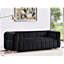 Velvet Sofa With Tufted Low Back Design, Sophisticated 3 Seater Couch For Living Rooms, 89 Inch Wide, Easy Assembly-119355478