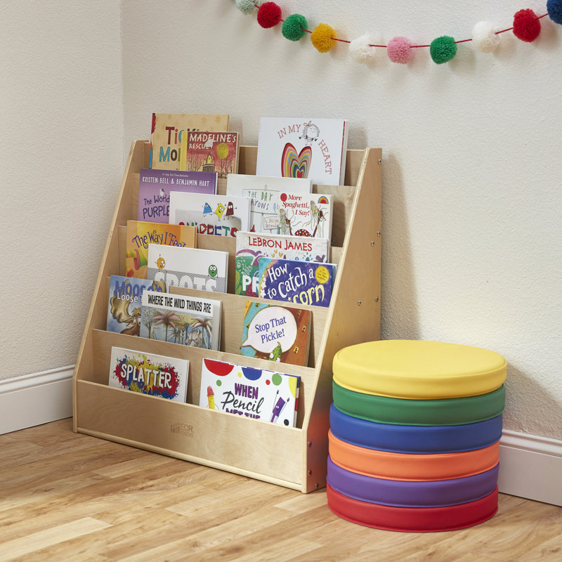 Natural Birch Wooden Kids Book Display Stand