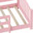 Lit simple Montessori avec lattes et barrières de sécurité, lit en bois massif avec clôture et sans porte, lit Montessori facile à assembler pour filles et garçons, rose-130145075