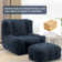 Chenille Standard Bean Bag Set Upholstered Compressed Bean Bag Chair With One Removable Ottoman