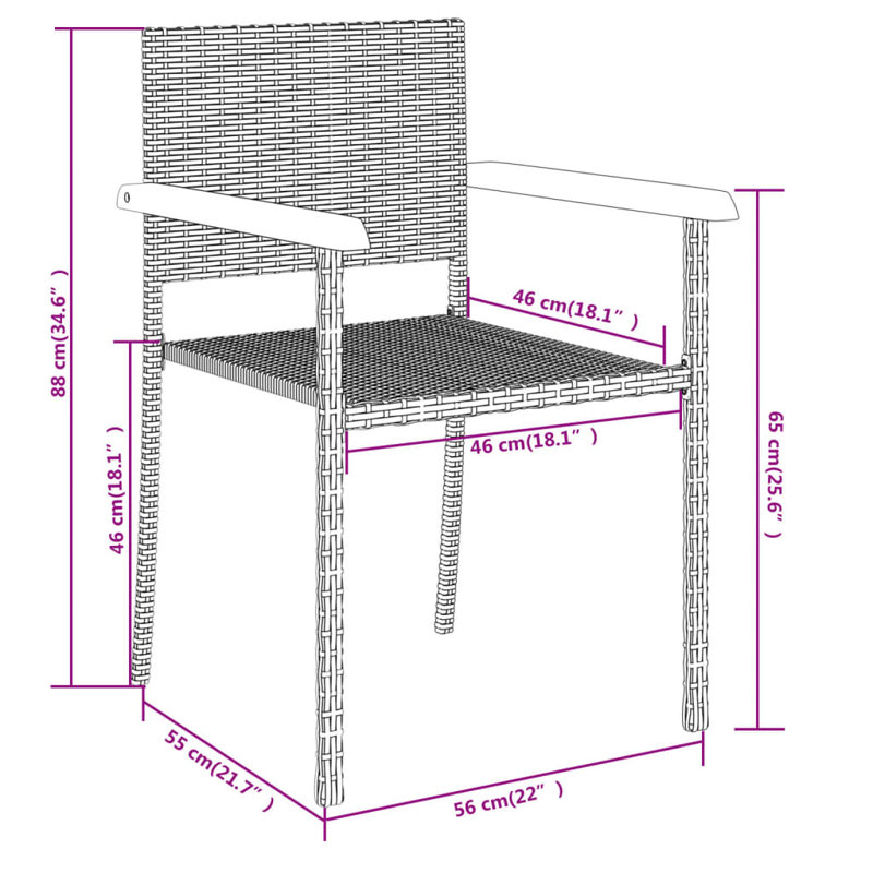 Rectangular 4 - Person 80Cm Long Dining Set