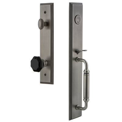 Carré One-Piece Handleset with Single Cylinder Deadbolt and C Grip with Lyon Knob