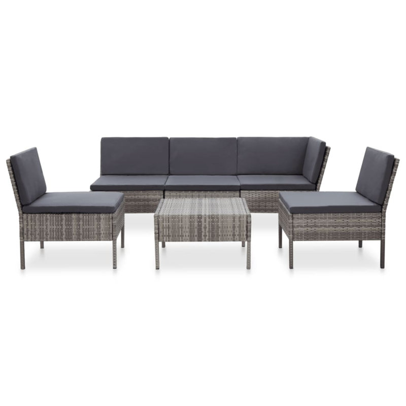 Abu-Sufyan 6 Piece Lounge Chair, Anthracite, Light Gray