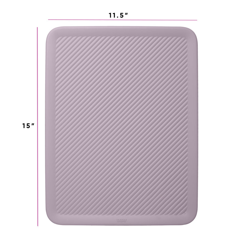 Couvercle de rangement en plastique nervuré, Lilas, H 0,15 po x l 15 po x P 12 po