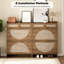 Anteus 16 Pair Arch Rattan Shoe Storage Cabinet with 2 Flip Drawers 2 Storage Drawers-1840869166
