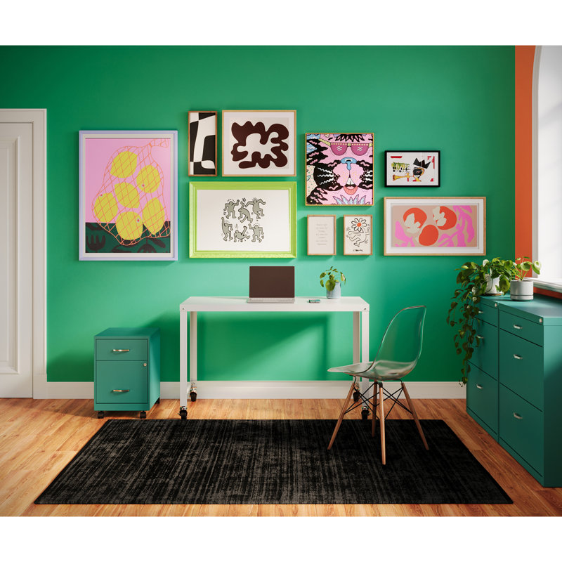 Ervehe 18'' Deep Mobile File Cabinet with Accessory Drawer, Teal