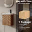 Meuble-lavabo mural 18,5 po, meuble-lavabo flottant avec lavabo en résine, meuble-lavabo simple avec porte simple à fermeture douce pour la salle de bain, noyer naturel-1578905002