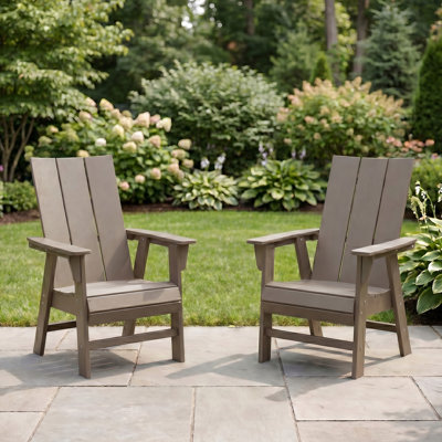 Modern Curveback Upright Adirondack Chair (Set Of 2)