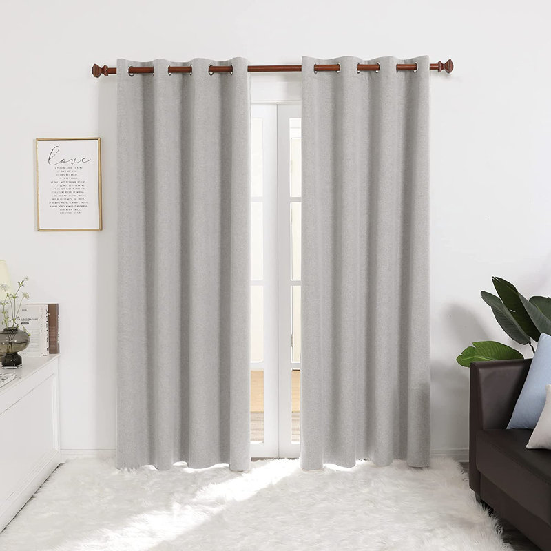 Dearis Blackout Eyelet Curtain Pair, Natural, Width 132 x Drop 229 cm