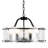 6 - Light 19.7" Modern Matte Black Candle Drum Chandelier with Ripple Glass Shade for Kitchen Island Dining Room Foyer-2140048747