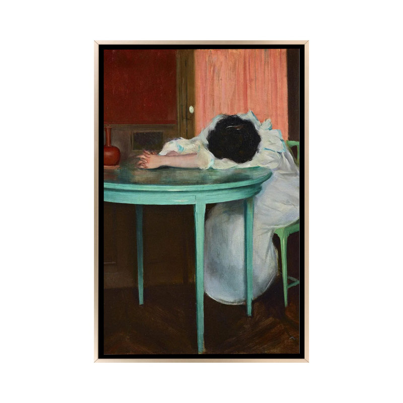 «Tired, C.1895-1900», reproduction d'art sur toile encadrée, H 60 po x l 40 po, Champagne