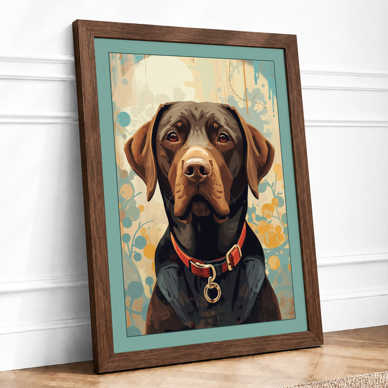 Gentle Gaze Modern - Framed Print, A2 - 59.4 x 42.0 cm, Walnut