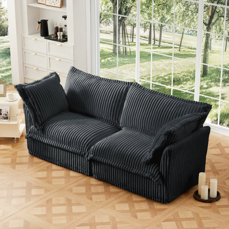 Canapé convertible moderne multi-housses pour salon, idéal pour les petits espaces avec housse amovible et coussins confortables