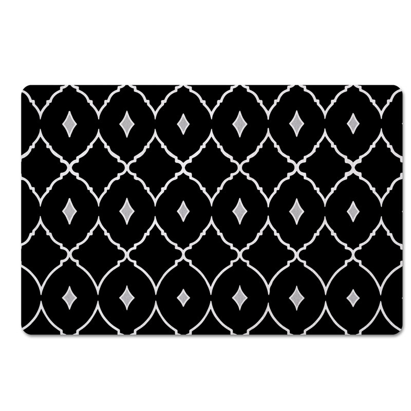 Tapis de cuisine diamants Washtenaw, Noir