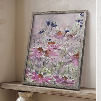 Floral Entertainment II Framed Print - Solid Wood