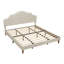 Lit plateforme tapissier avec tête de lit ajustable, rembourré en tissu de lin, lit plateforme simple de style moderne sans sommier, facile à assembler, beige-1285456772