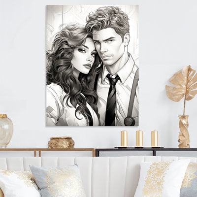 Illustration de couple en couple - Art mural romantique en métal
