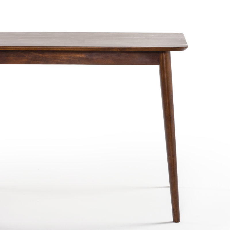 Espresso Solid Wood Mid-century Modern Dining Table, 47"