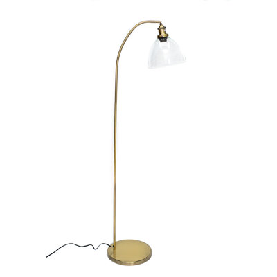 Sayre 60'' Gold Arched Floor Lamp with Outlet