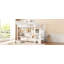 Lit mezzanine simple TG avec escalier, lit mezzanine double en métal avec tablettes de rangement-204731703