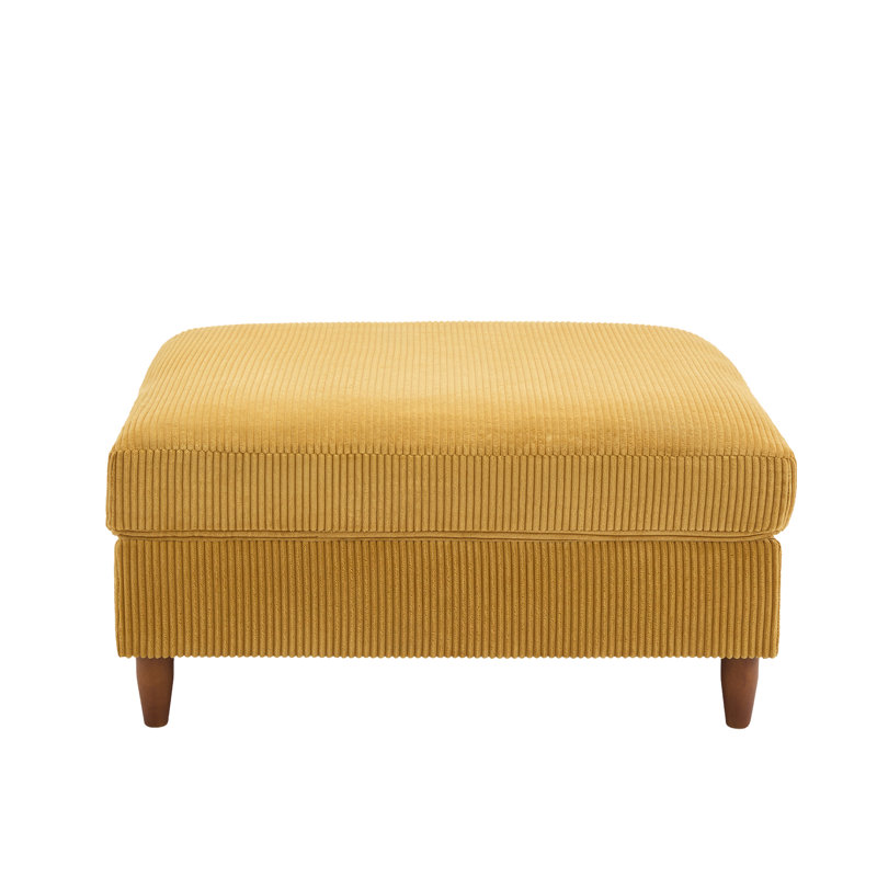 Mordecai 97Cm Wide Square Footstool Ottoman, Orange
