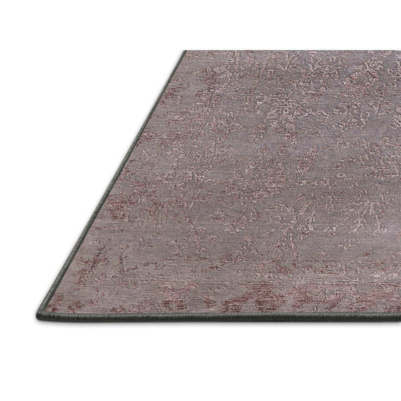 Tapis brun clair à motif floral Hangate, Rectangle 7 pi x 10 pi
