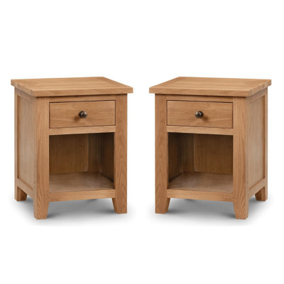 North Castle 48cm W Solid Wood Bedside Table