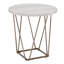 Rowyn - Ensemble de table 3 pièces, plateau en faux marbre - Blanc