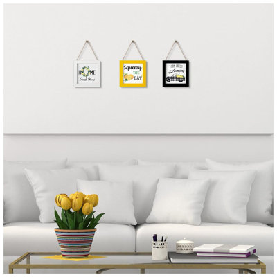 Farmhouse Lemon Wood Wall Decor Set 3 Piece