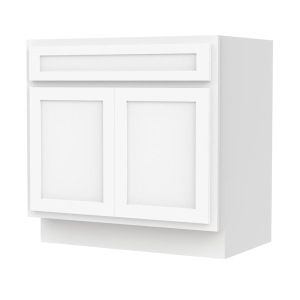 allen + roth 32-in W x 34-in H Wood Composite White Freestanding Utility Storage Cabinet