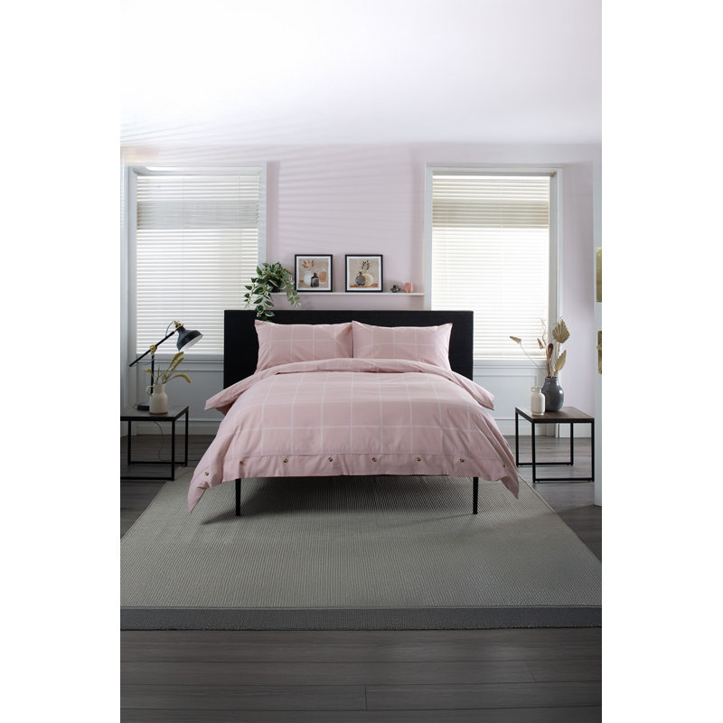 Crossley Heath Duvet Set – 100% Cotton With Piped Cotton Gingham [EU ONLY] Duvet Cover Set with Pillowcases Included