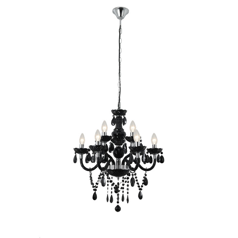 Boisvert 9 - Light Candle Style Chandelier, Black
