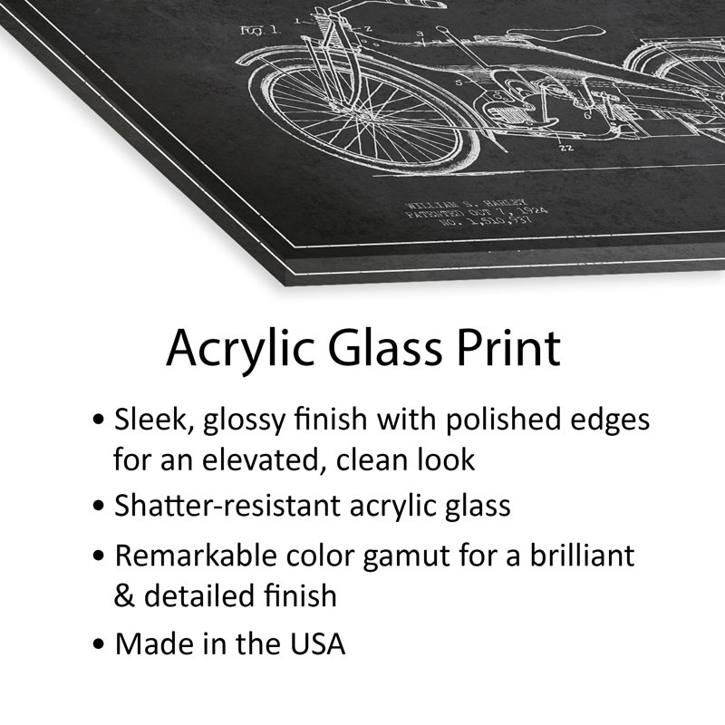 «Harley-Davidson» anthracite, brevet imprimé sur verre acrylique, Gris anthracite